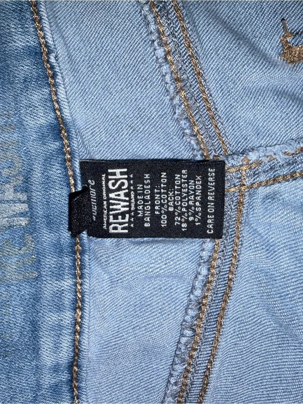 Rewash Light Blue Frayed Denim Shorts